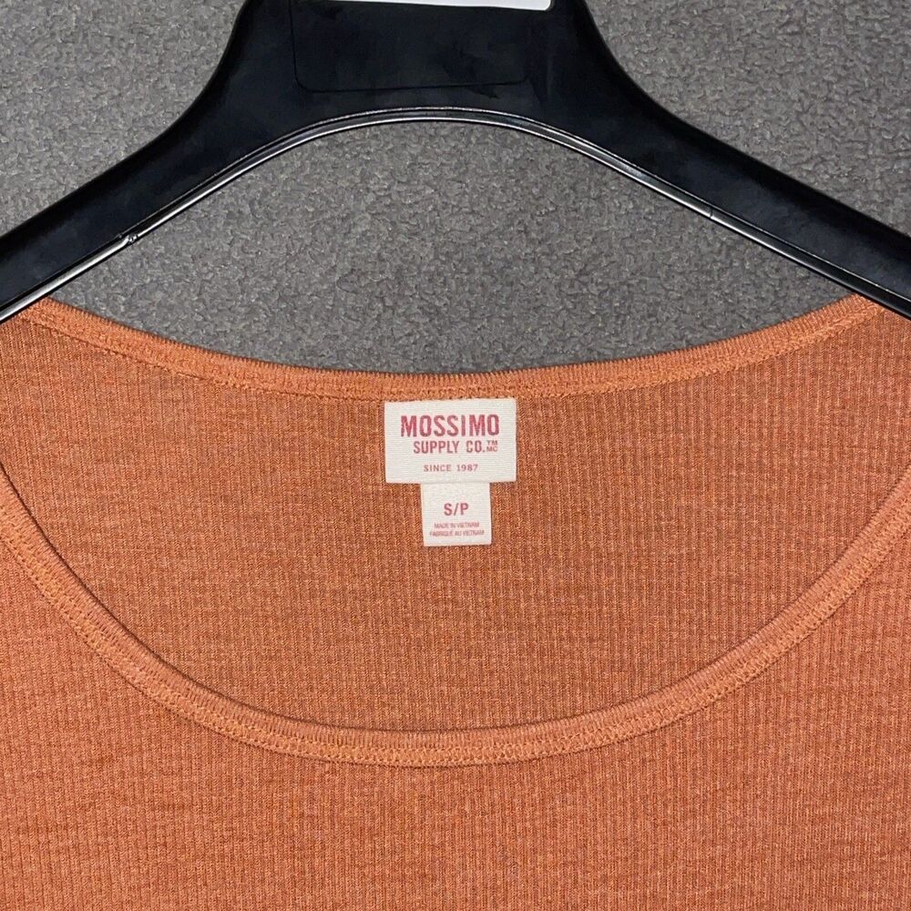 Mossimo Supply Co Ribbed Long Sleeve Scoop Neck Knit Top Size S Small Orange - Picture 3 of 10